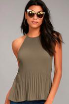 Lulus Love Forever Taupe Pleated Tank Top