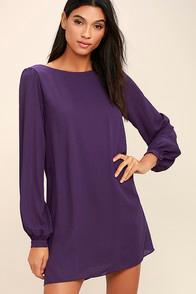 Lulus Status Update Purple Shift Dress