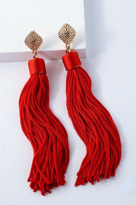 Royal Ways Red Tassel Earrings | Lulus
