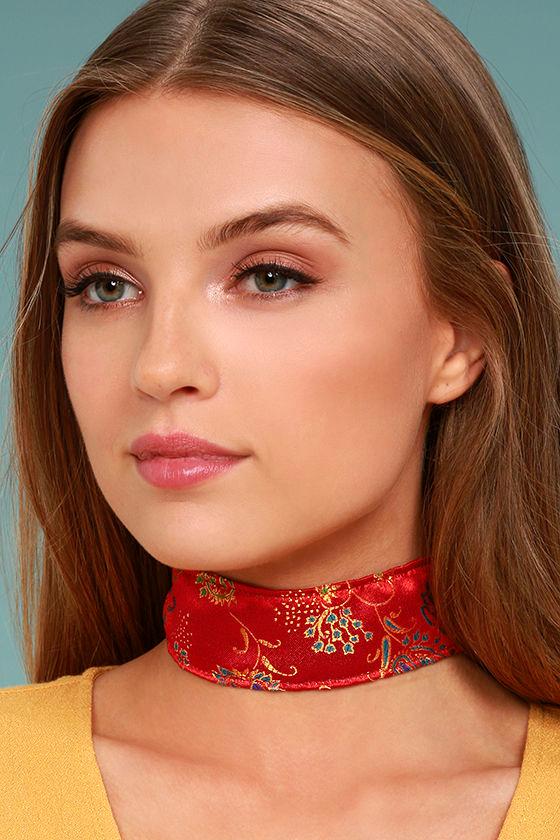 Frasier Sterling | Shanghai Red Brocade Choker Necklace | Lulus