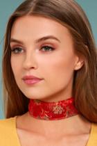 Frasier Sterling | Shanghai Red Brocade Choker Necklace | Lulus