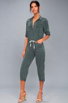 On The Road | Riley Washed Navy Blue Utility Jumpsuit | Size X-small | Lulus