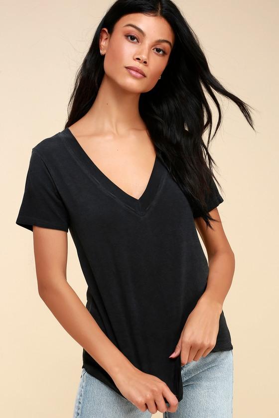 Z Supply Lilias Washed Black Tee | Lulus
