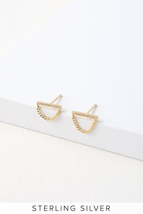Muriel Gold Rhinestone Earrings | Lulus