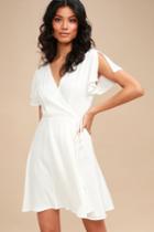 Harbor Point White Wrap Dress | Lulus