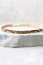 Vanessa Mooney Piper Tan Snake Print Leather Choker Necklace