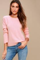 Olive + Oak Nanette Blush Pink Knit Sweater | Lulus