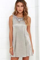 Lush No Less Than Luminous Gold Swing Dress