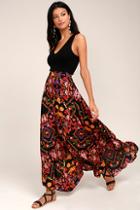 Lulus Immensely Talented Black Floral Print Maxi Skirt