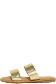 Bamboo Sally Gold Slide Sandals