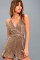 Astr The Label Sabrina Bronze Sequin Romper | Lulus