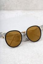 Lulus French Riviera Gold And Black Mirrored Sunglasses