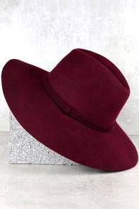 Lulus Wishing On A Star Burgundy Fedora Hat