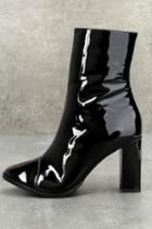 Matisse | Florian Black Patent Leather Mid-calf High Heel Boots | Size 6 | Lulus