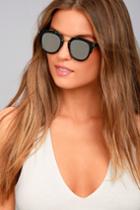 Lulus | Trooper Black And Silver Mirrored Sunglasses | 100% Uv Protection