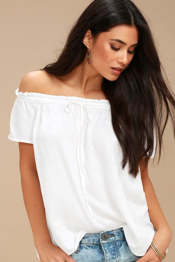 Portrait Painter White Off-the-shoulder Top | Lulus
