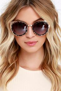Quay Girly Talk Tortoise And Gold Sunglasses