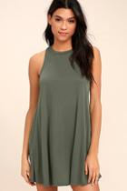Ppla Esther Olive Green Swing Dress
