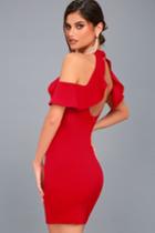 Your Time Red Off-the-shoulder Bodycon Dress | Lulus