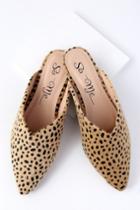 So Me Keva Cheetah Pointed Toe Mules | Lulus
