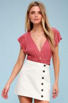 No Hesitation White Button-front Denim Mini Skirt | Lulus