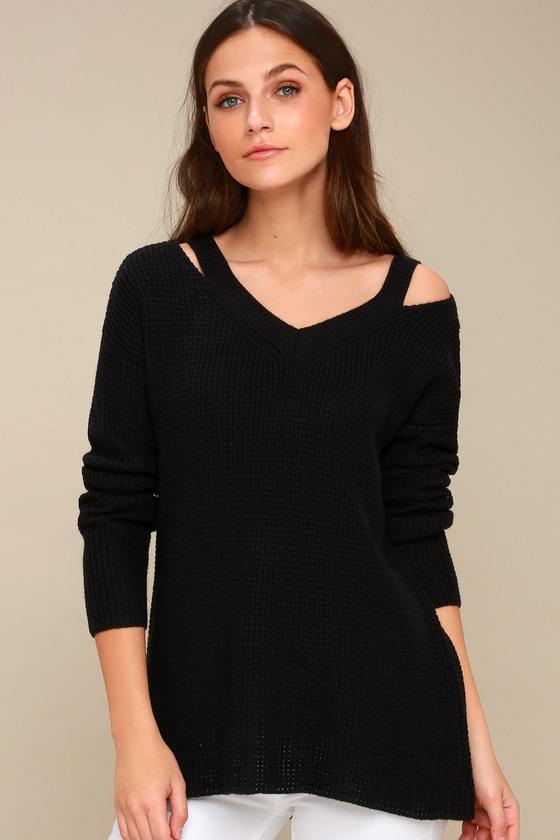 Rd Style Little Of Your Love Black Cutout Knit Sweater | Lulus