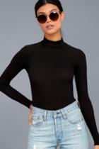 Lulus | Someone Like You Black Long Sleeve Mock Neck Top | Size X-large