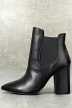 Kristin Cavallari | Starlight Black Leather Pointed Toe Ankle Booties | Size 10 | Lulus