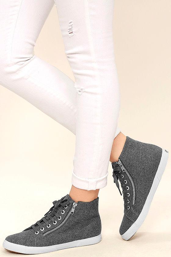 Superga | 2224 Polywoolw Grey High-top Sneakers | Size 6 | Lulus