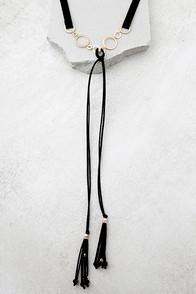 Lulus Every Beat Of My Heart Black And Gold Choker Necklace