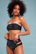 Beach Riot Whitney Black Studded High-waisted Cutout Bikini Bottom | Lulus