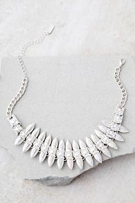 Lulus Captivated Silver Choker Necklace