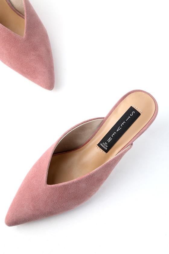 Steven Ainsley Rose Suede Pointed Toe Mules | Lulus