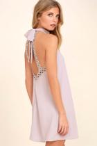 Lulus Any Sway, Shape, Or Form Lavender Lace Halter Dress
