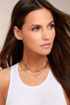 Lulus | Dionysus Brown And Gold Layered Choker Necklace | Vegan Friendly