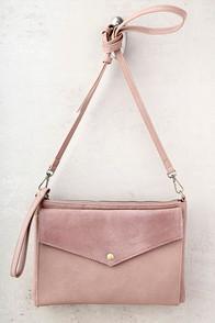 Lulus Set List Taupe Suede Leather Clutch