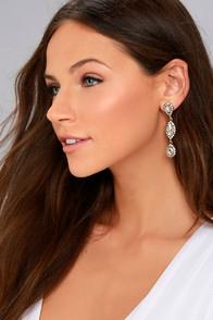 Lulus Invoke Love Gold Rhinestone Earrings