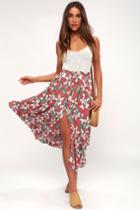 O'neill Kalani Rusty Rose Floral Print Maxi Skirt | Lulus