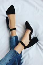 Ellarose Black Suede Ankle Strap Heels | Lulus