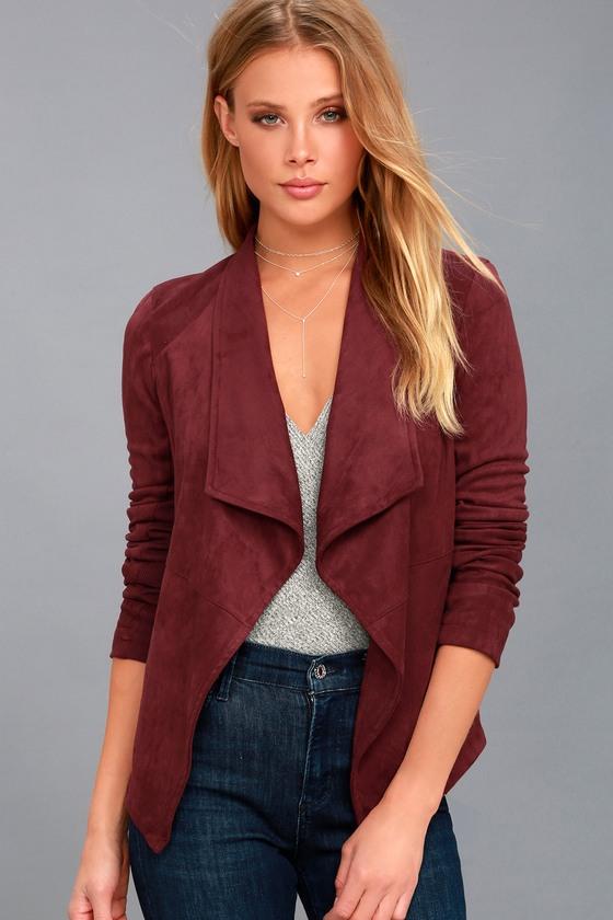 Bb Dakota | Wade Burgundy Suede Jacket | Size X-small | Red | Vegan Friendly | Lulus