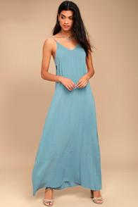 Project Social T Jo Light Blue Maxi Dress