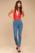 Rollas Dusters Medium Wash High-waisted Jeans