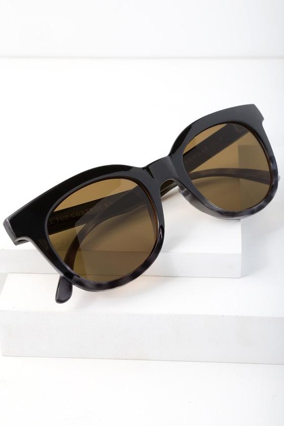 Crap Eyewear The Pop Control Black And Grey Tortoise Sunglasses | Lulus