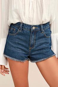 Trace Denim Crystal Cove Medium Wash Cutoff Denim Shorts