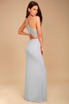 Story Of A Starry Night Grey Backless Lace Maxi Dress | Lulus