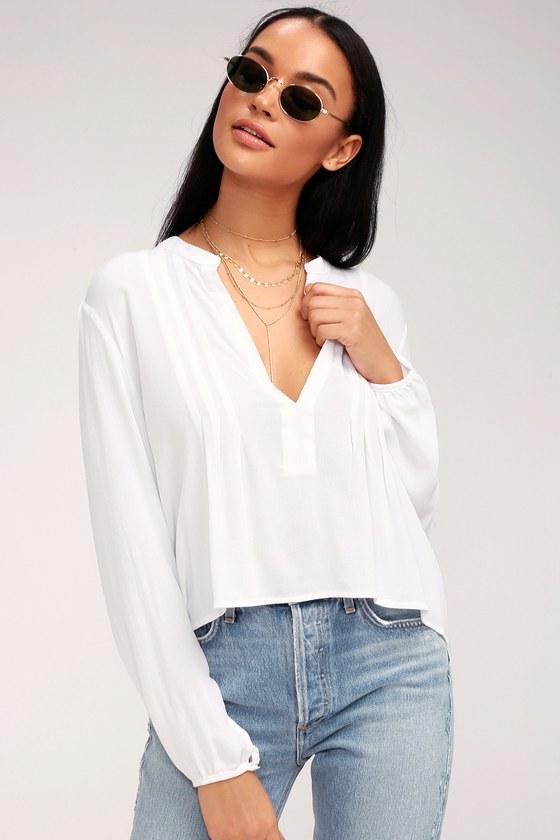 Olivaceous Ladera White Long Sleeve Top | Lulus
