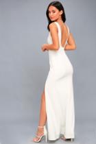 Cherish You White Backless Maxi Dress | Lulus