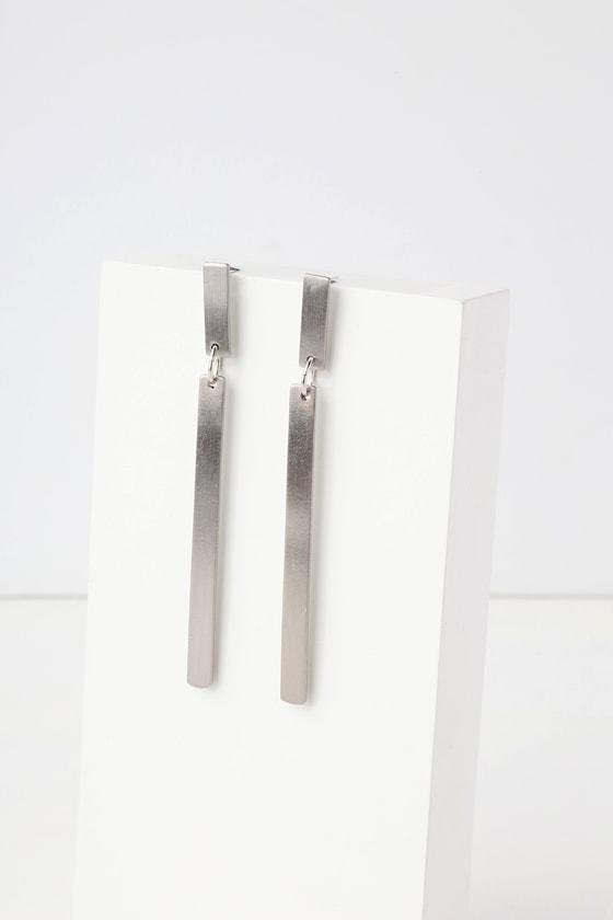 Cupertino Brush Silver Earrings | Lulus