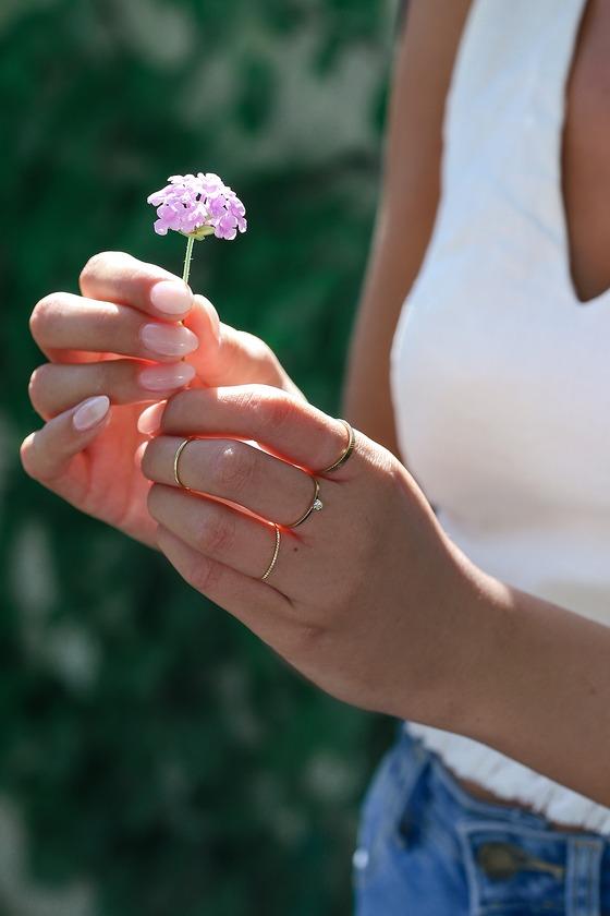 All The Shine Gold Rhinestone Ring Set | Lulus