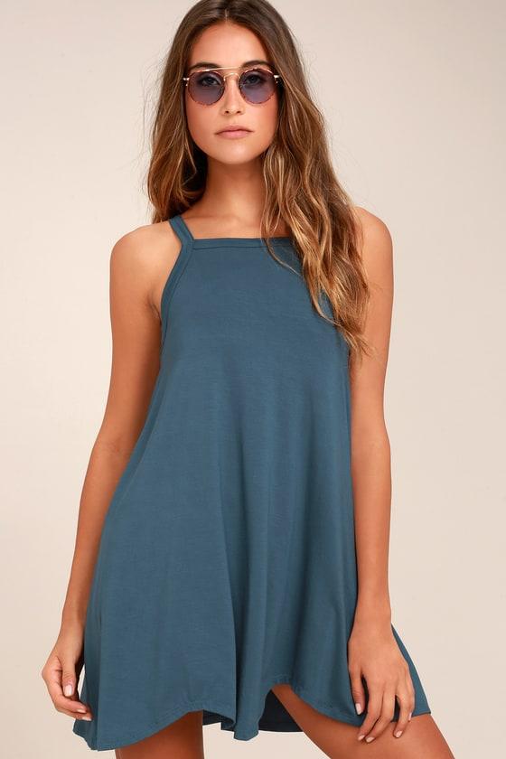 Rvca | Thievery Denim Blue Dress | Size X-large | Lulus
